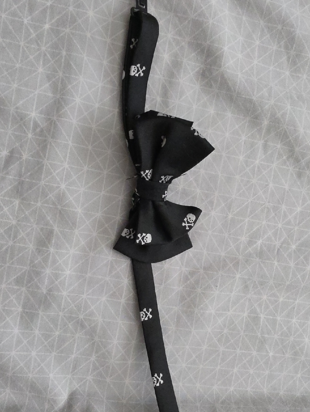 The Children's Place Black Bow Tie with White Skull Print